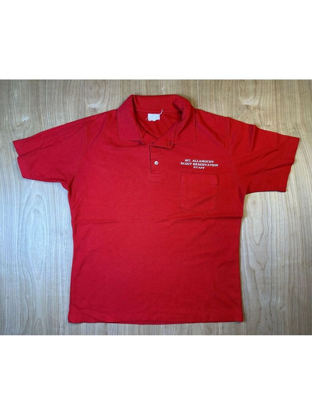 Vintage 70s Mt. Allamuchy Scout Reservation polo shirt boy scouts stanhope nj